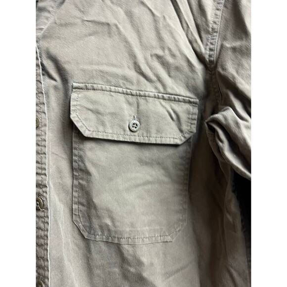 Lauren Ralph Lauren Vintage Button Up Shirt Women's Large Khaki Cotton - Picture 5 of 7